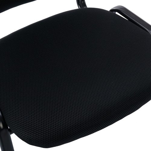 DM Furniture Black Stackable Office Chairs no Arms Set of 20, Mesh Reception Chair Ergonomic Conference Desk Chairs Guest Chair for Meeting/Events/Hall/Training Room