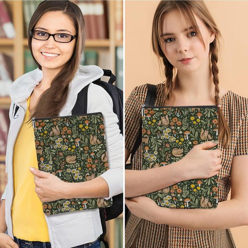 Book Sleeve Book Protector Book Pouch Book Lovers Gifts Bookish Gifts Book Cover with Zipper for Hardcover Paperback Washable Floral Cat Printed Gift Bag for Women Teacher Reader, BookCover