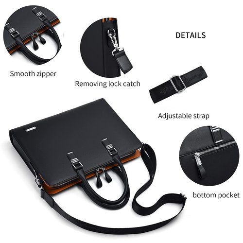 FSD.WG]Business Bag Leather Briefcase Shoulder Laptop Business Bag for Men