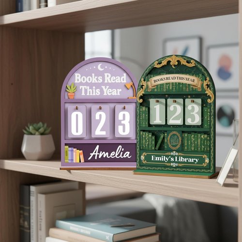Regine Switzerland Personalized Books Read This Year Counter - Unique Gift for Women Readers | Bookish Decor & Accessories