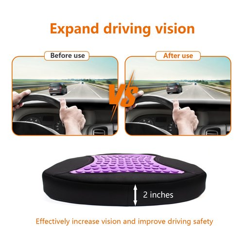 Sojoy Purple Cooling Gel Seat Cushion,Memory Foam Office Chair Cushion for Back Pain Sciatica Tailbone Pain Relief,Chair Pad for Office Chairs,Wheelchairs,Car Truck Seats