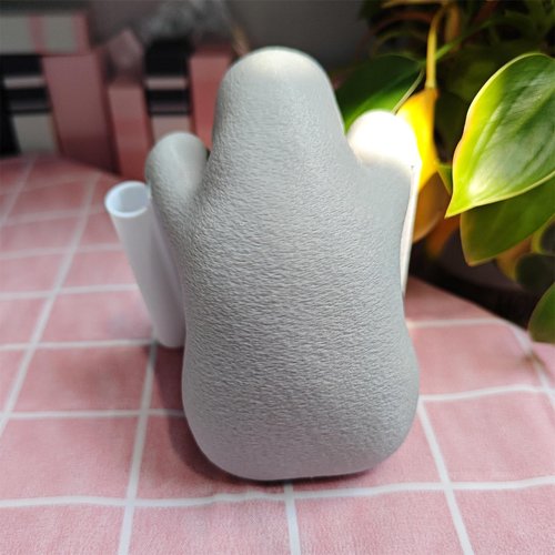 RhyNSky Gray Sloth Sticky Note Holder Pop-up Notes Dispenser with Pen Holder Cute for Desk Office School Accessories, 3x3 In, C38