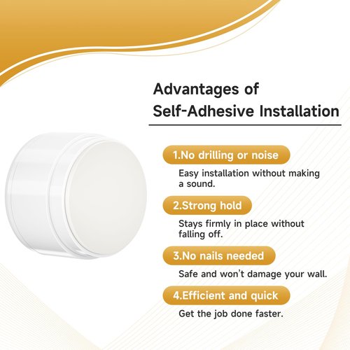 4PCS Door Stoppers for Wall Protector with Adhesive, Aluminum Door Knob Wall Protector, Spring Shock Absorption Technology, Door Bumpers for Walls, 1.38" Diameter, 0.94" Thickness, White