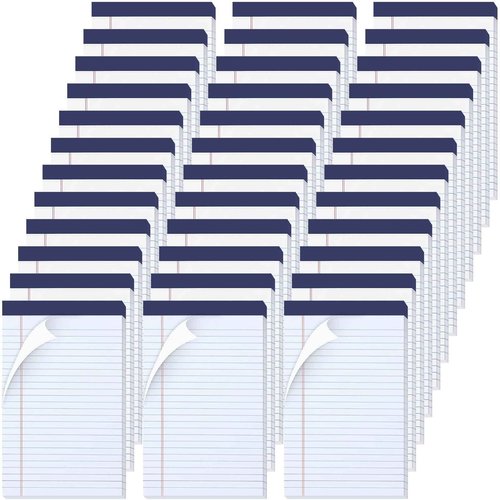 Ctosree 5x8 Legal Pads 36 Pcs Notebook Small Note Pads 65 GSM Paper College Ruled Legal Pad with Perforated Top 30 Sheets Per Writing Pad Mini Notepads Office Notepads Bulk for Office Supplies(Blue)