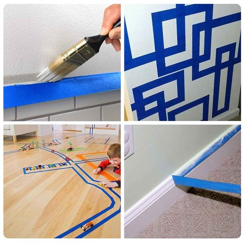 ADHES Blue Painters Tape Blue Tape Painting Tape for Walls,UV Anti,14 Days Clean Remove,0.94nch x 60yard,36Rolls