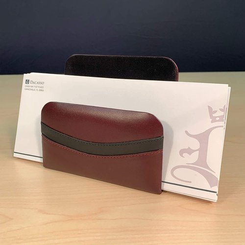 Dacasso Burgundy Leather Letter Holder
