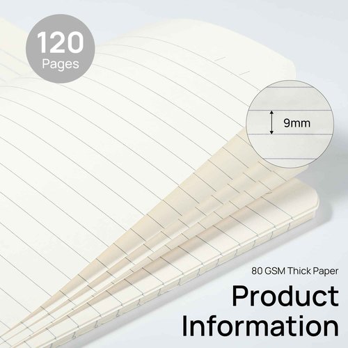 miikoul 48 Pack A5 Spiral Lined Notebooks, 8.3" X 5.5", 60 Sheets/120 Pages Wide Ruled Notebook Spiral Journals Bulk Paper Cover Notepad 12 Colors for Students Taking Class Notes Home Office Gift