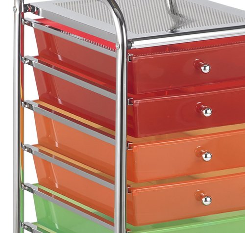 ECR4Kids 20-Drawer Mobile Organizer, Storage Cart, Assorted