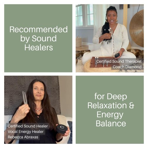 Resonance Tuning Forks for Healing Set - 128Hz, 136.1Hz, 256Hz, 384Hz Weighted & Unweighted Tuning Fork Set Includes Hockey Puck Activator - Chakra Sound Therapy Instruments in a Vegan Leather Pouch