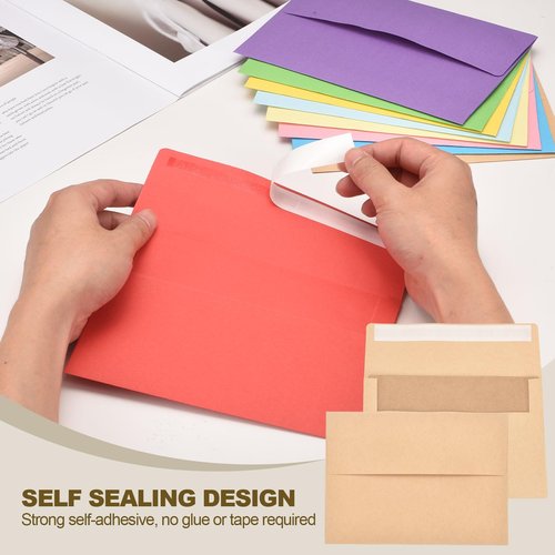 PATIKIL 20Pack Light Yellow 4x6 Blank Cards and Envelopes, Self Seal A6 Envelopes with Folded Cardstock Small for Greeting Cards Wedding Greeting Birthday Invitations Letter Mailing
