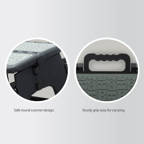 BROOKSTONE, 13” Non-Slip Textured Grip Surface, Foldable Space Saving Design, Carrying Handle, Holds Up to 300 Pounds, for Kitchen and Rest of Home