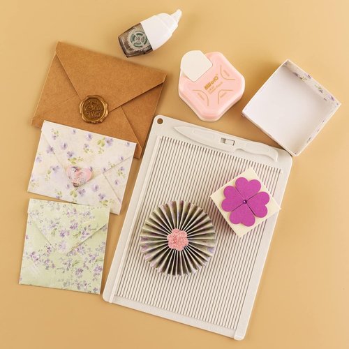Briartw Craft Mini Scoring Board & Bone Folder Set - Multi-Purpose Tool for Card Making | Includes Inches & Centimeters