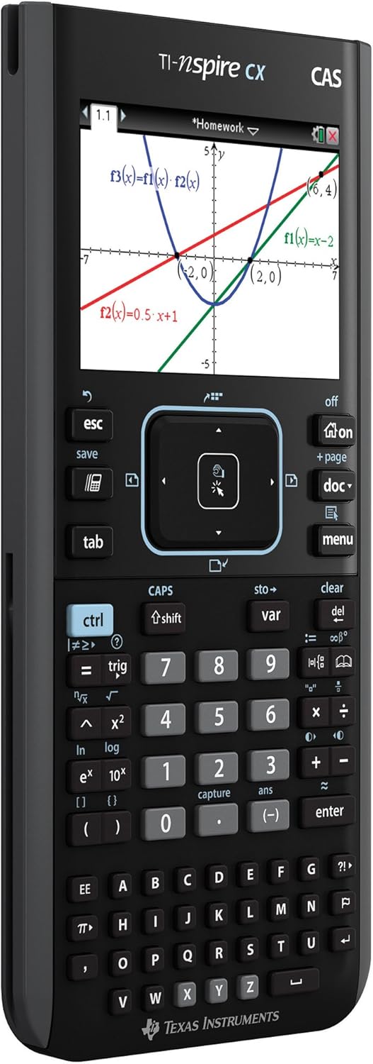 Texas Instruments Nspire CX CAS Graphing Calculator - Advanced Features for Math & Science | Sleek Design