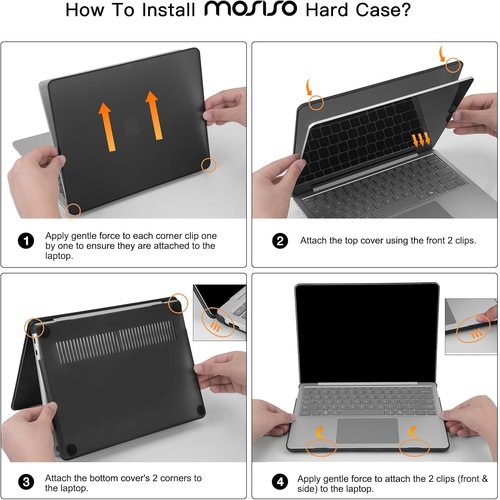 MOSISO Surface Laptop 13-Inch Case - Protective Hard Shell & Screen Protector - Black