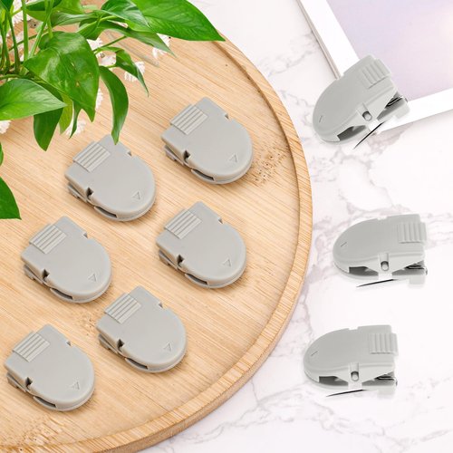 OXOB 24pcs Cubicle Clips for Fabric Walls, Plastic Stainless Steel Push Pin Clips Fabric Panel Pins Cubicle Hooks Accessories for Hanging Photos, Notes, Memos, Data Cables (Gray)