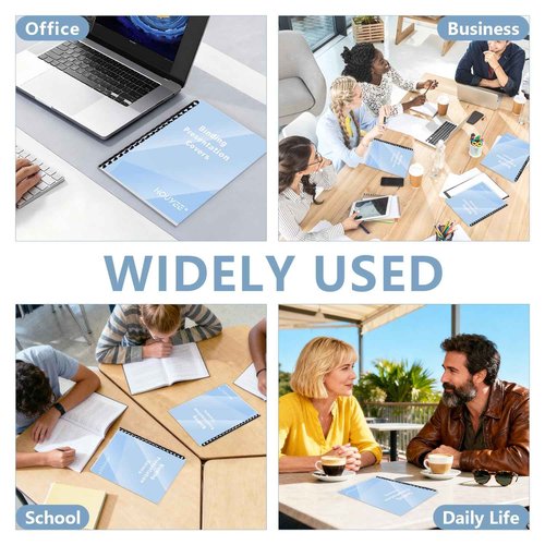 HOUYEE 200 Pack 10 Mil PVC Binding Presentation Covers, Clear Report Cover Sheets for Binding, Square Corner, 8.5 x11 Inches, Letter Size