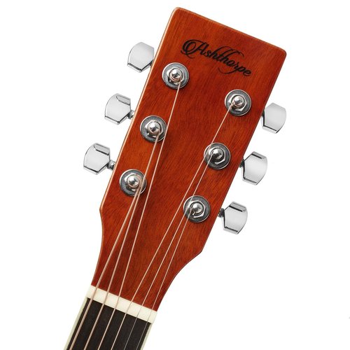 Ashthorpe Full-Size Dreadnought Acoustic-Electric Guitar Bundle - Premium Tonewoods - Natural