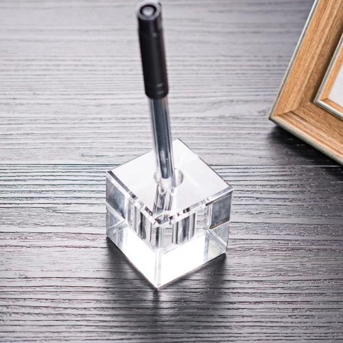 SANDECO Glass Pen Holder Honeycomb Desk Accessory Fountain Pen Office Supplies Party & Gift Idea Home Decor (SQUARE)