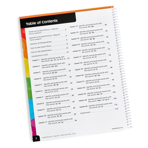 hand2mind Guided Phonics + Beyond Focus Lessons Unit 2 Teacher Guide, Science of Reading Classroom Materials, Kindergarten Homeschool Curriculum Supplies, Early Childhood Education Materials