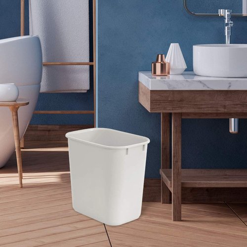 Acrimet Wastebasket, Deskside Bin, 6.75 Gallon/ 27 Quart/ 24 Liter (Plastic) (White Color) (Set of 4)