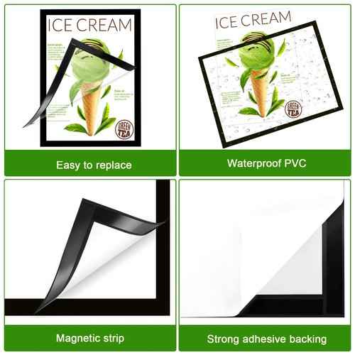 32 Pieces 8 x 11.5 Inch Magnetic Sign Holder Magnetic Display Frame Self Adhesive Display Frame Magnetic Double Sided Picture Frames A4 Notice Window Sign Holder for Refrigerator Office Door Glass