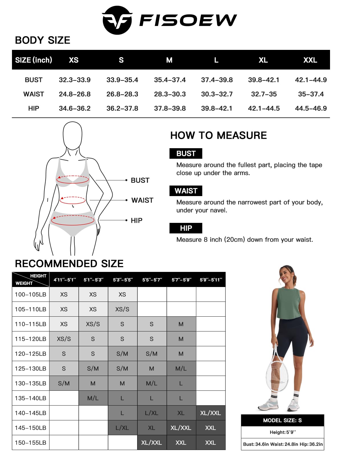 Fisoew Womens Workout Cropped Tank Tops Racerback Sleeveless Crewneck Running Yoga Active Shirts Army Green