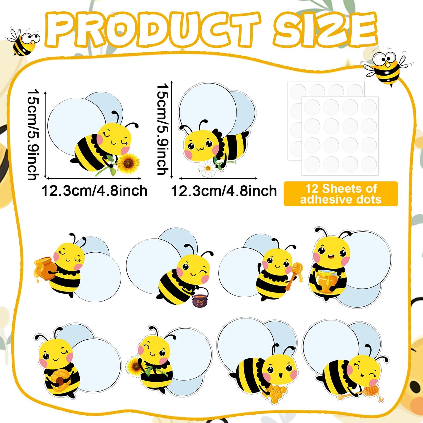 gisgfim 80Pcs Bee Cutouts Summer Honey Bee Decorations Bulletin Board Summer Honeybee Paper Cut-Outs Classroom Decor for Boy Girl DIY Craft Photo Wall Kindergarten Preschool Party Favor Supply