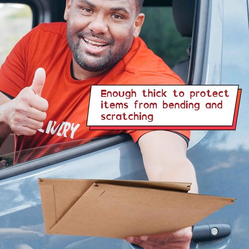 Fainne 7 x 9 Inch Brown Rigid Mailers Bulk Flat Cardboard Envelopes Self Adhesive Photo Cardboard Shipping Bag for Office Mailing Document Photography Letters Packaging Supplies(Kraft Color)