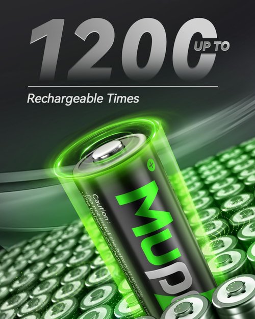 Mupoer Rechargeable AAA Batteries 16 Pack,1100mAh NiMH AAA Rechargeable Battery,1.2V Triple A Battery, High Capacity Low Self Discharge Pilas Recargables,3A Batteries for Solar Light Toy Remote