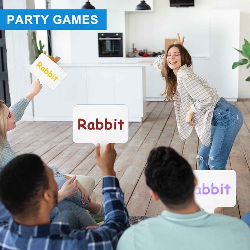 PATIKIL 24 Pieces 10x8 Inch Dry Erase Answer Paddles Handheld Double Sided Whiteboard Auction Paddles for Office Classroom Games Party