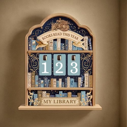 Regine Switzerland Bookshelf Read Tracker - Yearly Book Counter for Reading Nook Decor