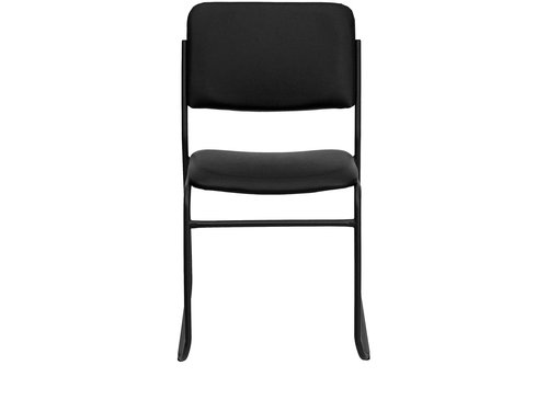 Flash Furniture HERCULES Series 500 lb. Capacity High Density Black Vinyl Stacking Chair with Sled Base