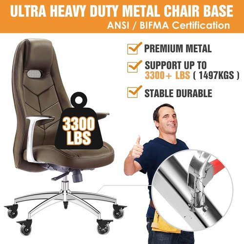 Lipshome 3300lb Heavy-Duty Chair Base Kit - 5 Brake Casters, Reinforced Alloy Legs & Universal Gas Cylinder, Office Chair Replacement Parts for Rolling Chairs with Wheels