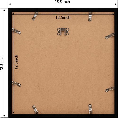 Eletecpro Vinyl Record Frame - Matte Black 12.5x12.5 Album Display | Fits 12x12 LPs - 4 Pack