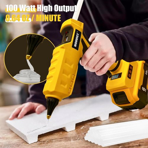 MONVICT Cordless Glue Gun - 100W Digital Temperature Adjustable | Heavy-Duty Full Size, Includes 10 Glue Sticks
