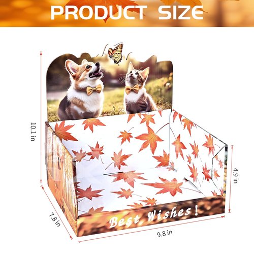 25°Ya 2 PCS Desktop Storage Organizer,Cute Cat & Dog Cardboard Counter Display Desk Workspace Organizers, Space-Saving,for Office Supplies, Pet Rooms, Dressing Tables, and Books Rooms