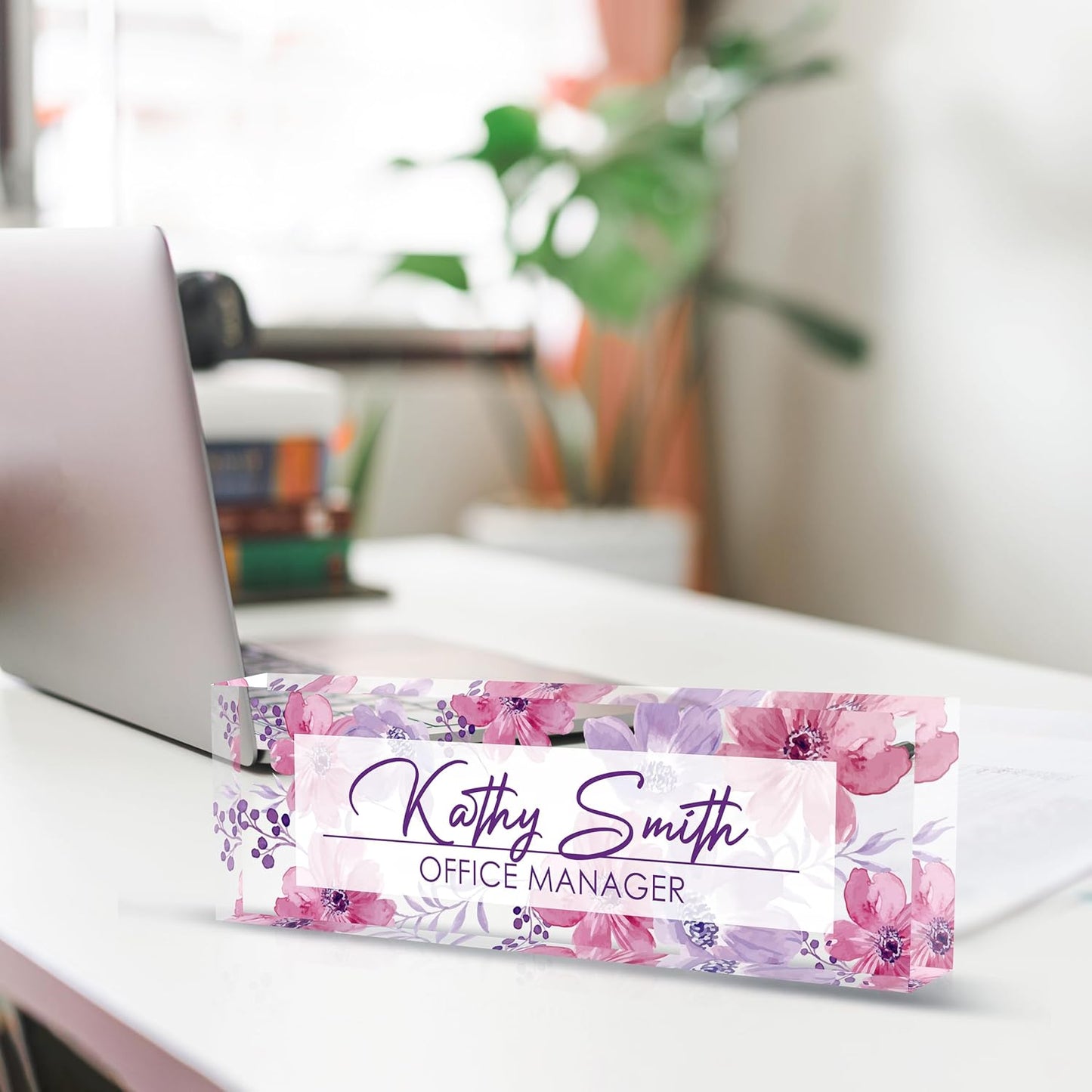 Skiennix Personalized Desk Name Plate - Custom Acrylic Office Accessory | Ideal Gift for Coworkers & Teachers