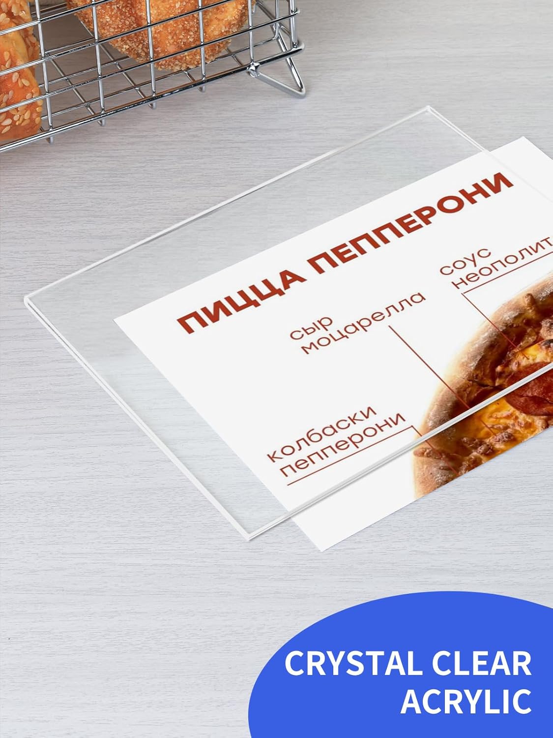 Acrylic Sign Holder - 8.5 x 11 Horizontal Display Frame for Restaurants & Offices | 3 Pack