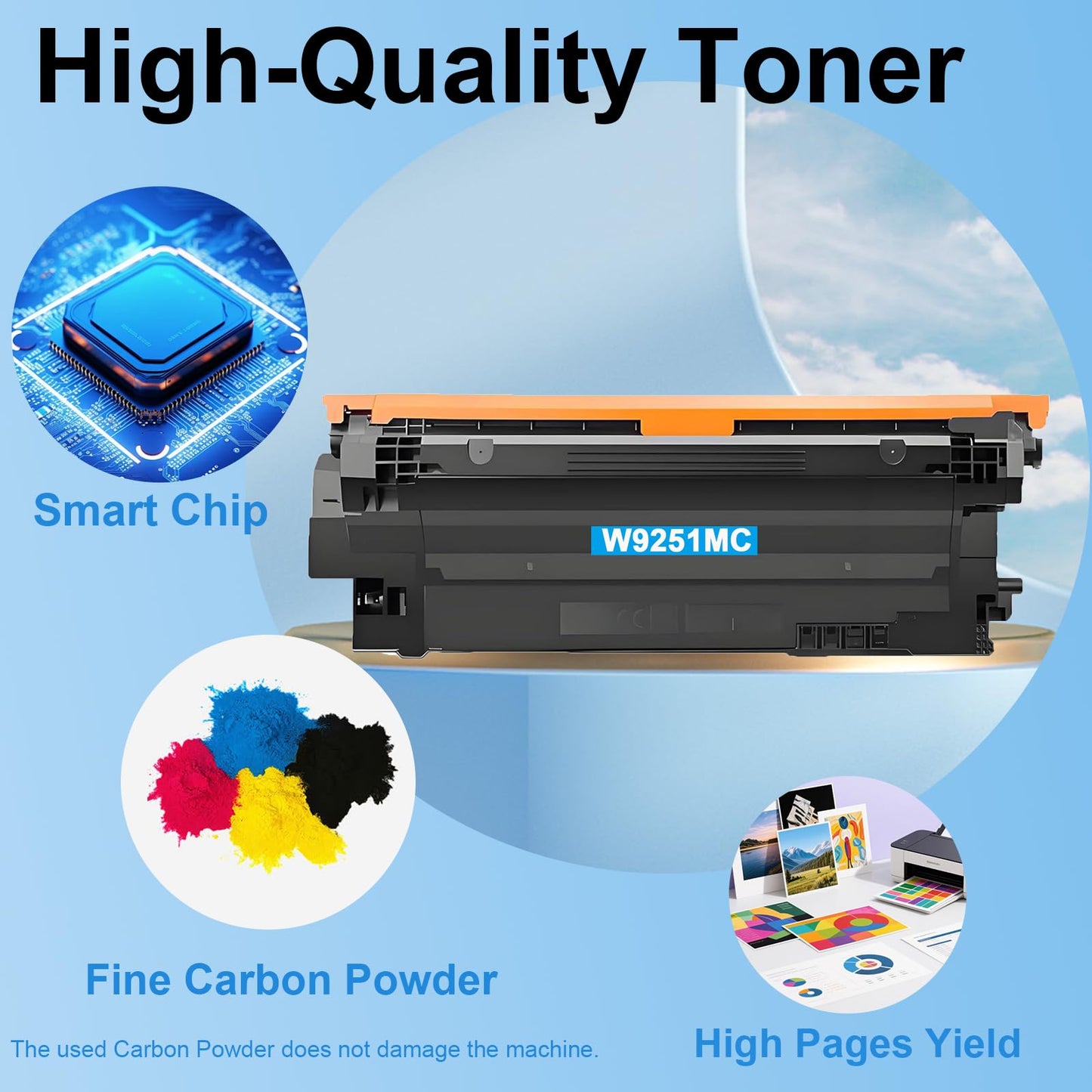 ZHINGUAN W9251MC Cyan Toner Cartridge Replacement for H P W9250MC Toner Cartridge Work for Enterprise Flow MFP X57945dn Printer（18,000 Pages）