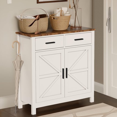 Bellemave Farmhouse Buffet Cabinet, Kitchen Storage Cabinet, Coffee bar Cabinet, Sideboard, Buffets & sideboards, for Kitchen, Dining Room, Entryway, Living Room Cabinet, White