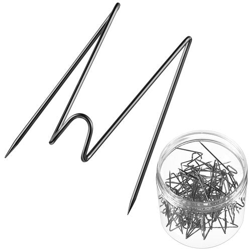 Geyoga Fabric Panel Wall Wire Hooks Cubicle Hooks with Clear Storage Box for Interior Exterior Decor for Picture Home School Office DIY (Black,36 Pcs)
