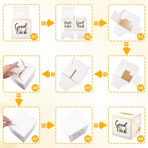 Suggestion Box With Slot With 48 Pcs Raffle Tickets Cards Cardboard Raffle Ballot Box With Slot Donation Boxes For Fundraising Collecting Business Card Voting Contest Raffles
