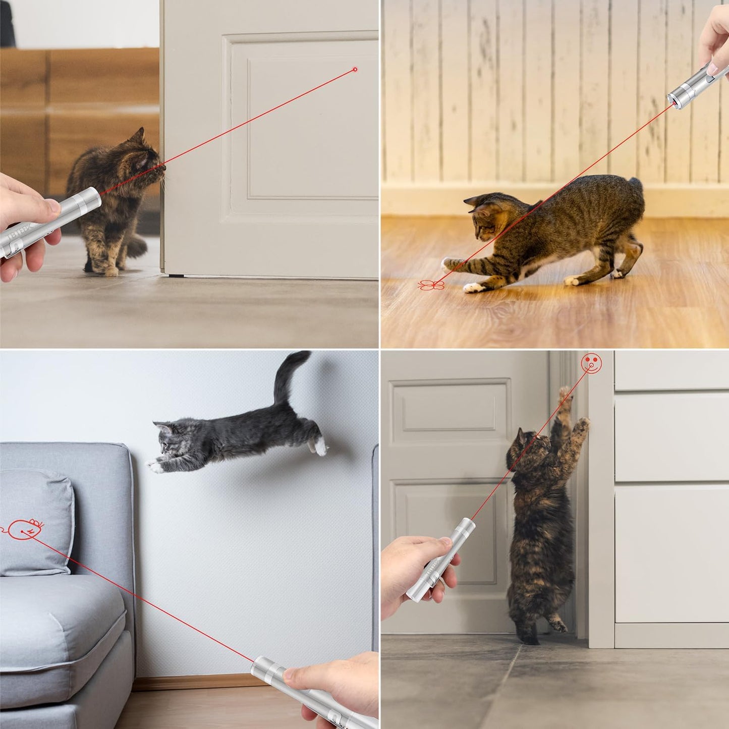 TBTeek Cat Toy - Rechargeable Interactive Mouse with 3 Light Modes & 5 Fun Patterns | Portable for Play