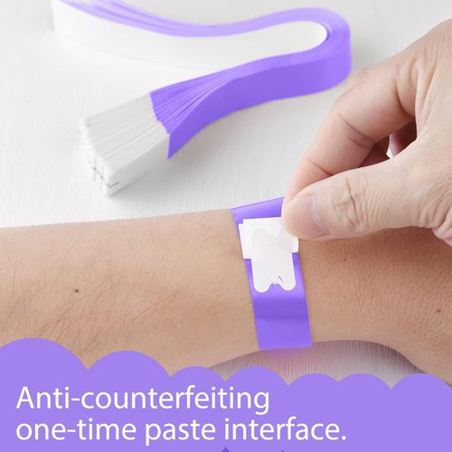 ASTARON Paper Wristbands - 200 Pcs Purple Event Bracelets | Waterproof & Lightweight for Parties