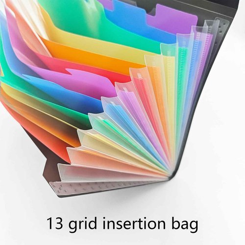 UMETDO 14 PCS Office Accordion File Organizer Bulk - 13 Pocket Plastics Expanding Folder with Tabs - Letter Size Loose Paper Folder for Work School Home, Student Teacher