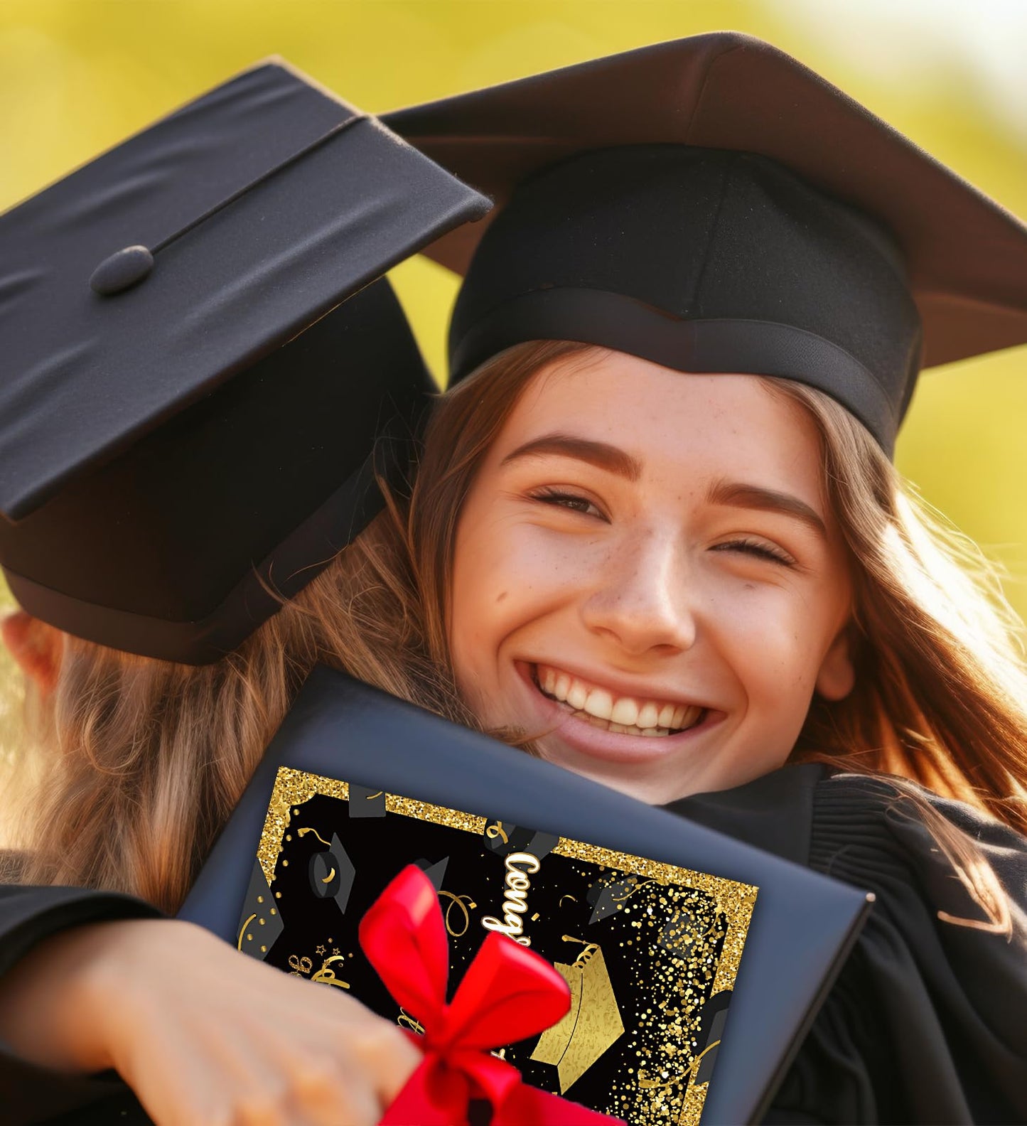 HSHFAMIIY Graduation Cards, Congratulations Grads with Envelope, Black and Gold, Congratulations Grad with Envelope Sticker - Blank Inside(12 Cards and Envelopes, 4 Designs)
