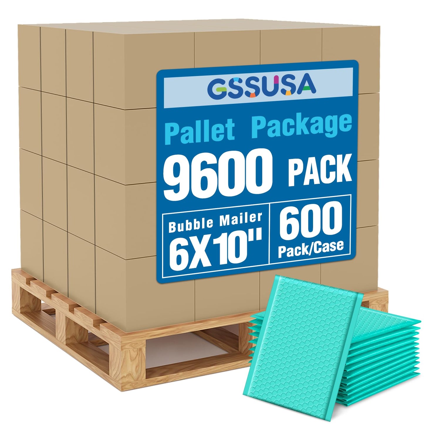 GSSUSA Teal Bubble Mailers 6x10 Small Padded Envelopes 9600 Pack,Strong Adhesion Shipping Mailer Self-Seal Bubble Envelopes for Small Business
