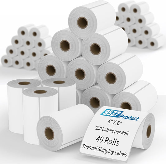 Zebra 4x6 Direct Thermal Shipping Labels - 250 Labels per Roll | 40 Rolls Total 10,000 Labels
