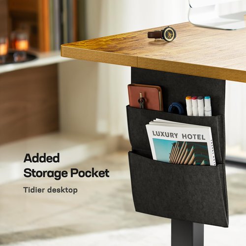 Marsail Standing Desk 55"x24" Adjustable Height Electric Standing Desk with Storage Bag for Study Writing Work 4 Memory Preset with Headphone Hook