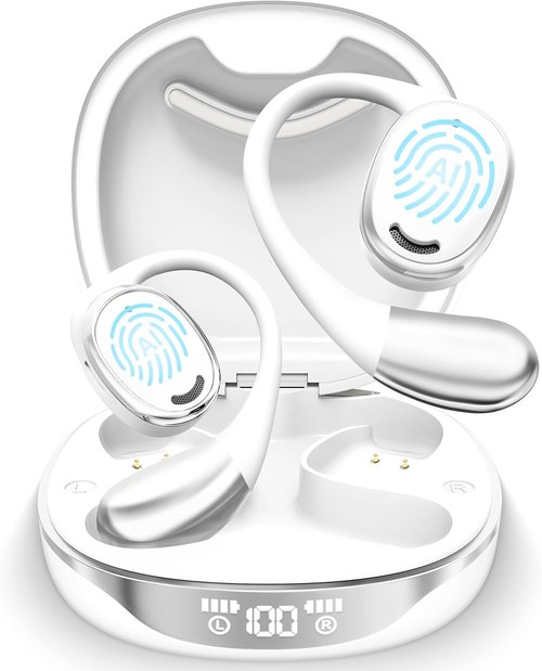 OWS AI Translation Earbuds - Real-Time 3-in-1 Device for 144 Languages & Accents | Perfect for Travel & Learning - White